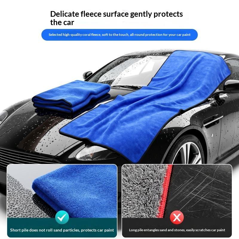 Microfiber Car Drying Towel Super Absorbent - Yüksek Emiciliyetli, Büyük Boy, Mercan Polar