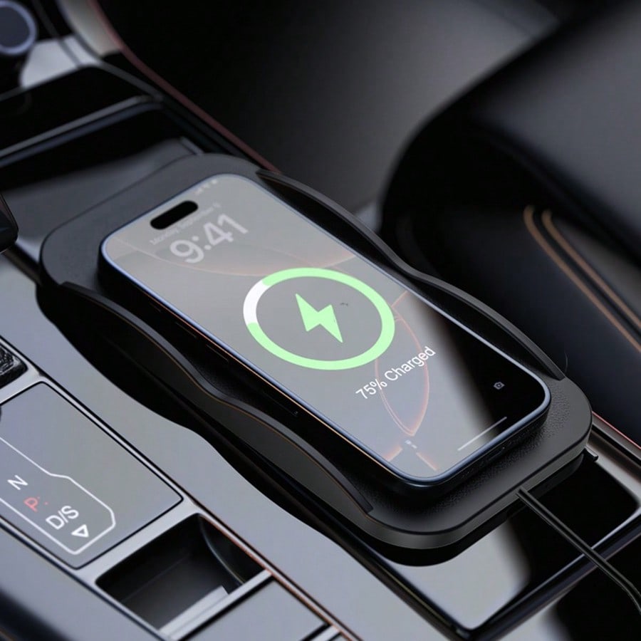 Wireless Car Charger Mount Fast Charging - Tafdiur 1 Parça Silikon Kare Tasarımlı
