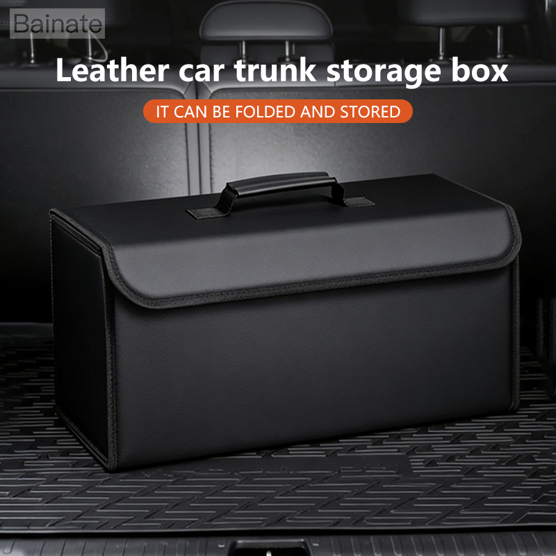 Car Trunk Organizer Foldable Storage Box - Araba Deri Bagaj Organizatörü Katlanabilir Saklama