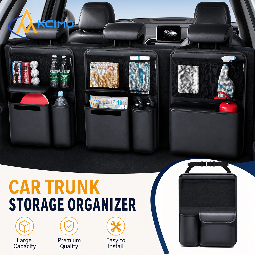 Car Trunk Organizer Foldable Storage Box - 1 Adet Kcimo Asılabilir PU Deri