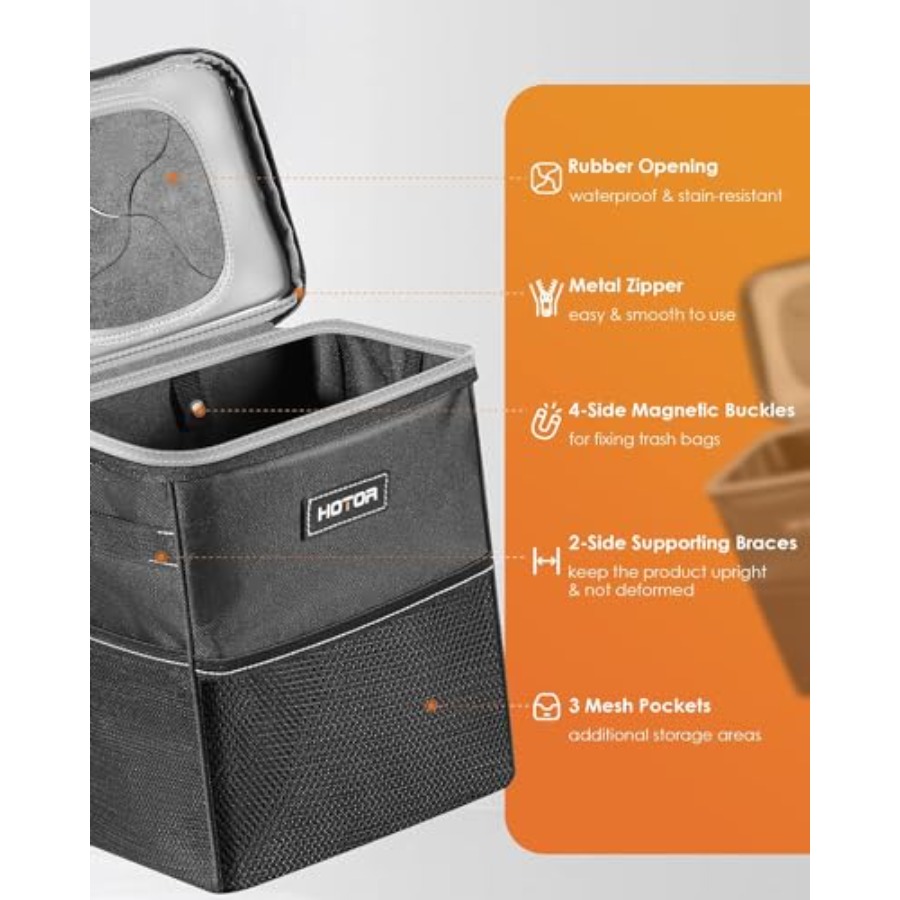 Kapaklı ve Saklama Cepli Araba - Waterproof Car Trash Can With Lid incelemesi ve fiyatı