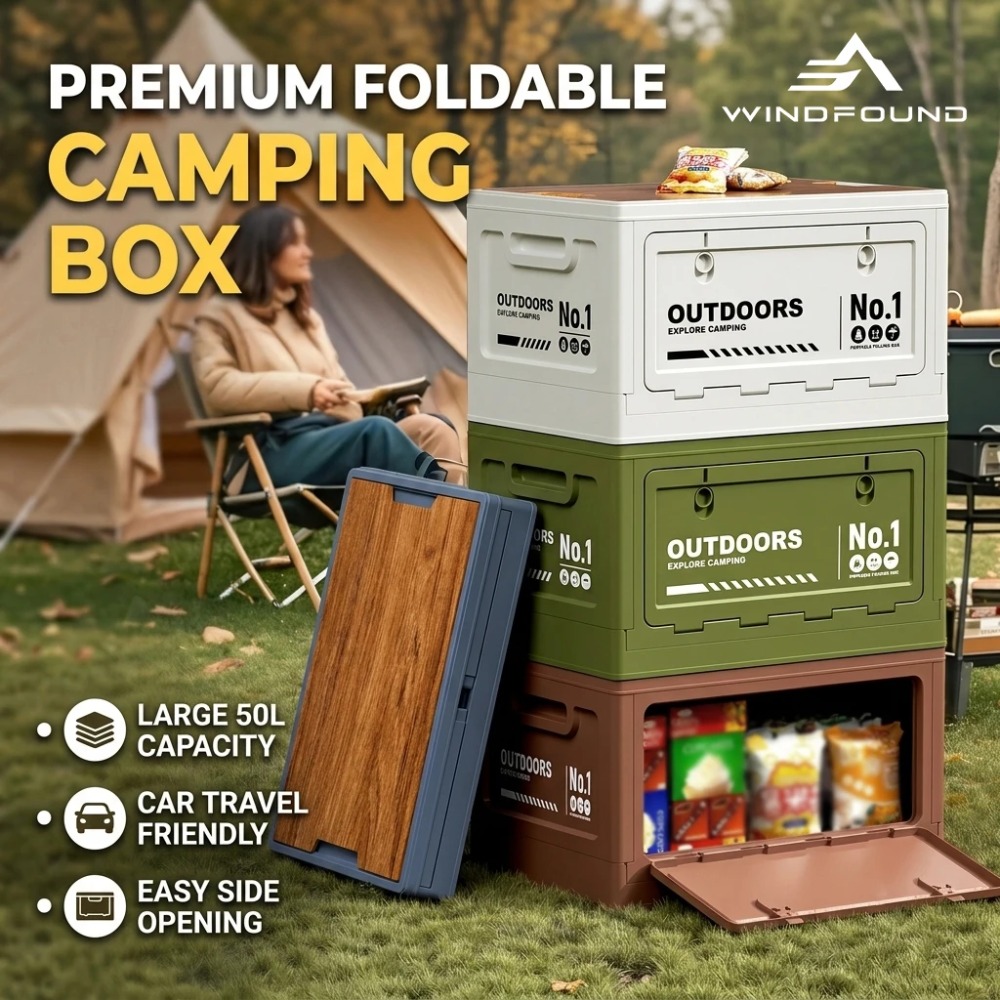 Ahşap Kapaklı Katlanabilir Kam - Car Trunk Organizer Foldable Storage Box incelemesi ve fiyatı